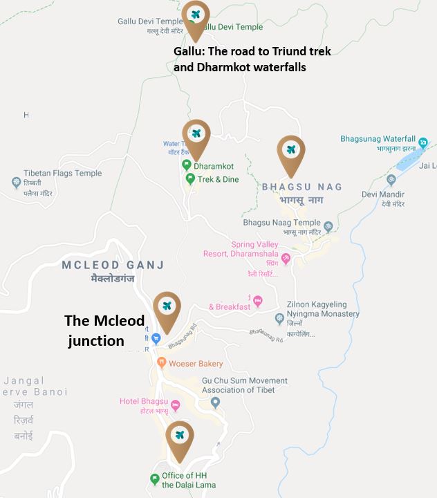 mcleodganj tourist map